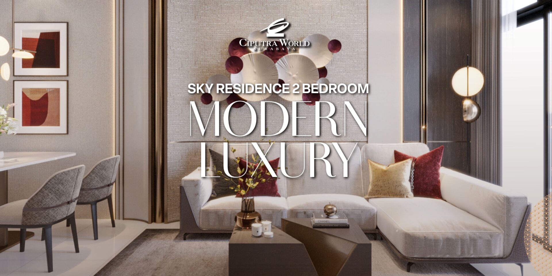 SKY Residence 2 Bedroom konsep modern luxury di apartemen Surabaya